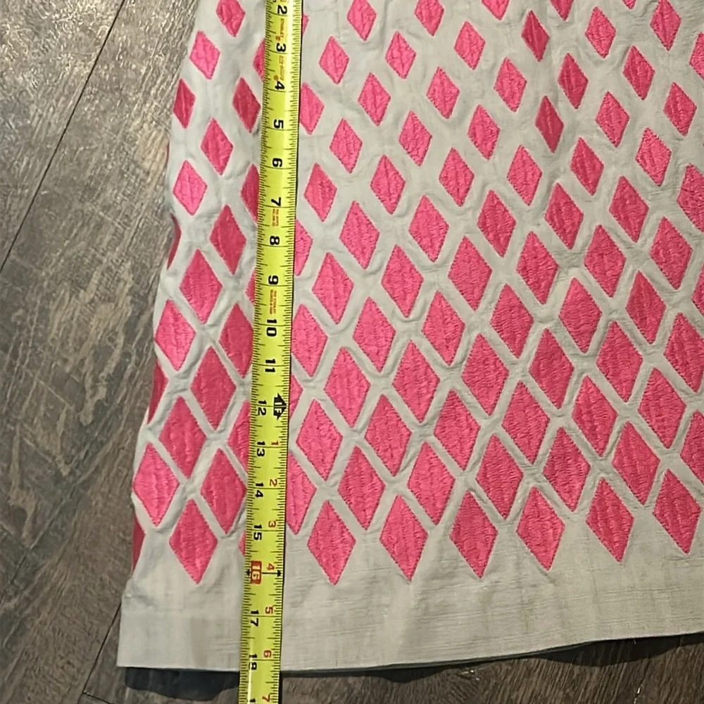 Boden Pink Embroidered Diamond Mini Skirt Stone Geometric US 6P Petite‎